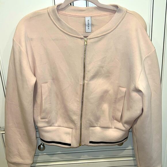 VARLEY Cotton Full Zip Lightweight Bomber Jacket Pink Size M - Picture 1 of 7